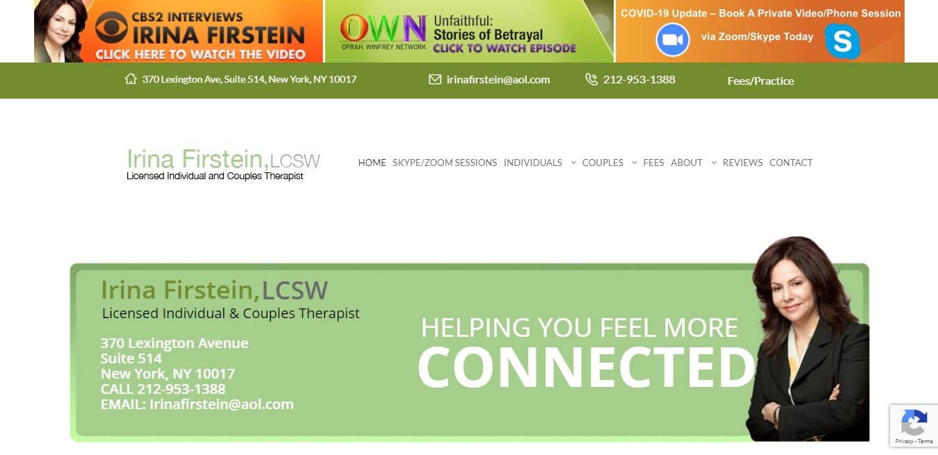 Irina Firstein, LCSW - Individual, Marriage & Couples Counseling NYC