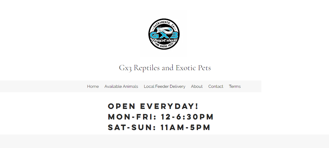 Gx3 Reptiles and Exotic Pets 