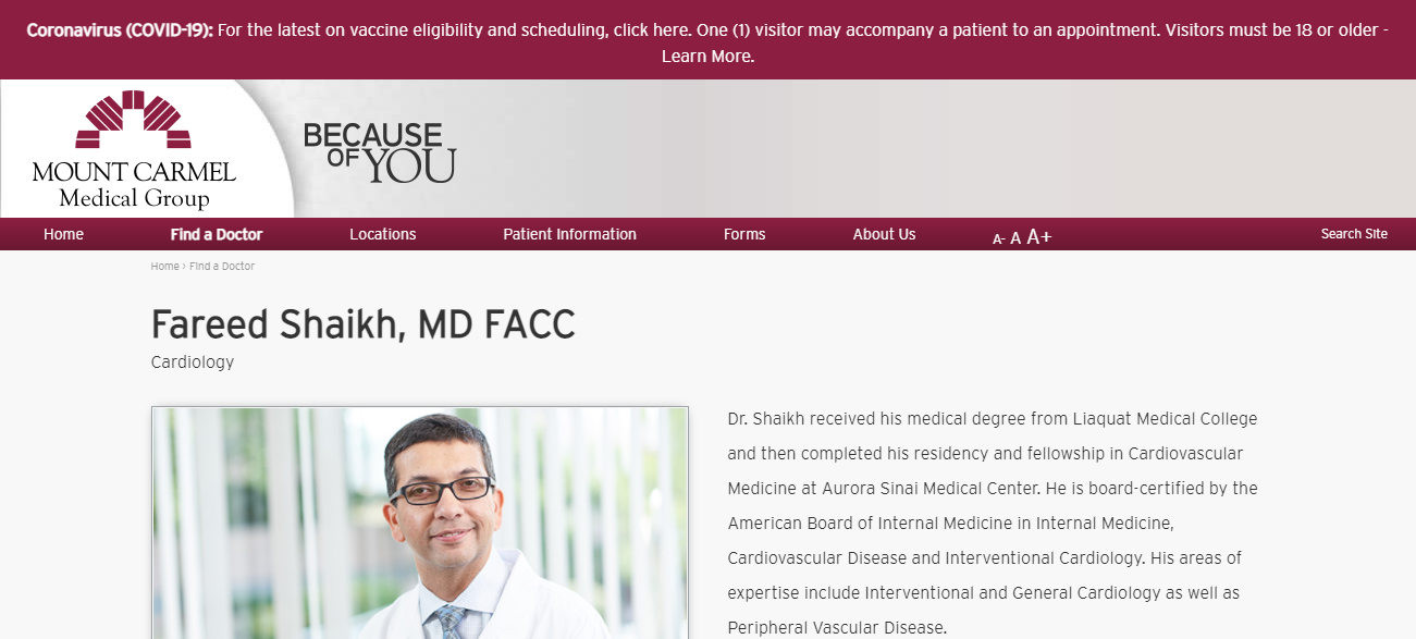 Fareed Shaikh, MD FACC in Columbus, OH
