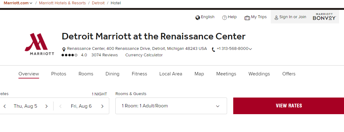 Detroit Marriott at the Renaissance Center 