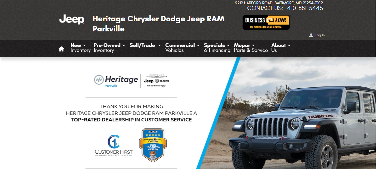 Heritage Chrysler Dodge Jeep RAM Parkville in Baltimore, MD