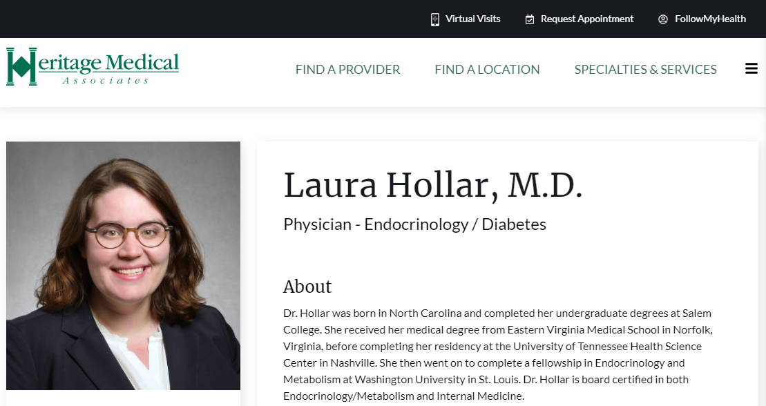 Laura Hollar, MD Endocrinologists in Nashville, TN