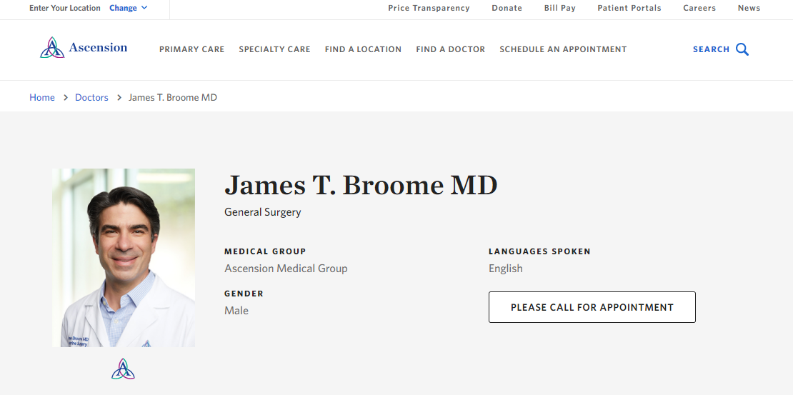 James T. Broome, MD  Endocrinologists in Nashville, TN