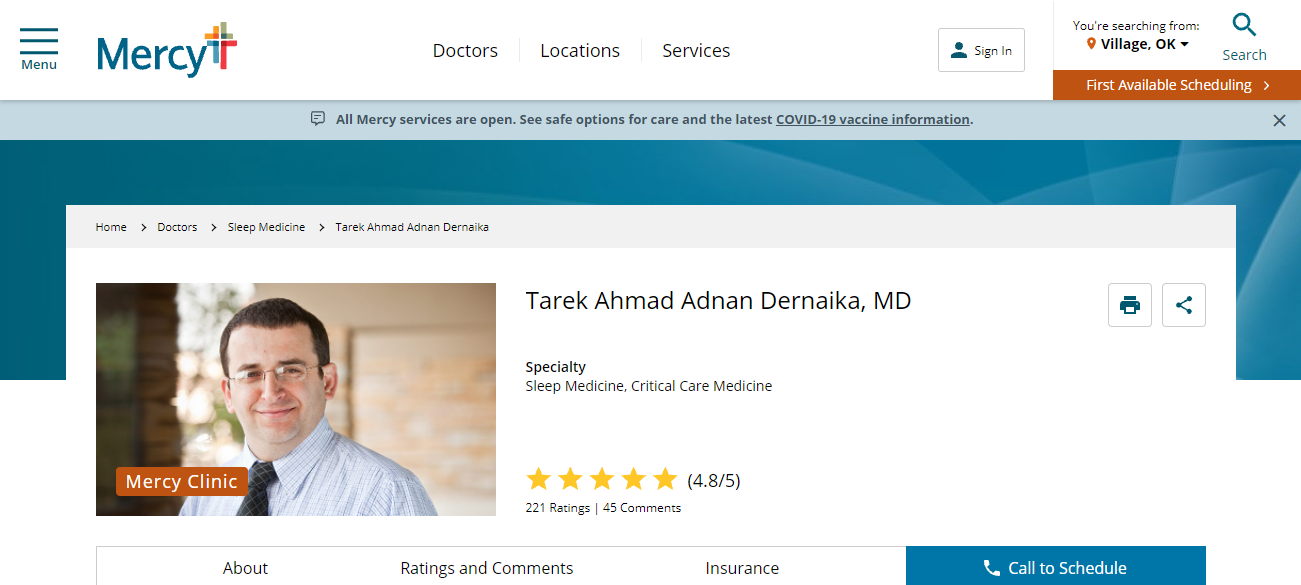 Tarek Ahmad Adnan Dernaika, MD in Oklahoma City, OK