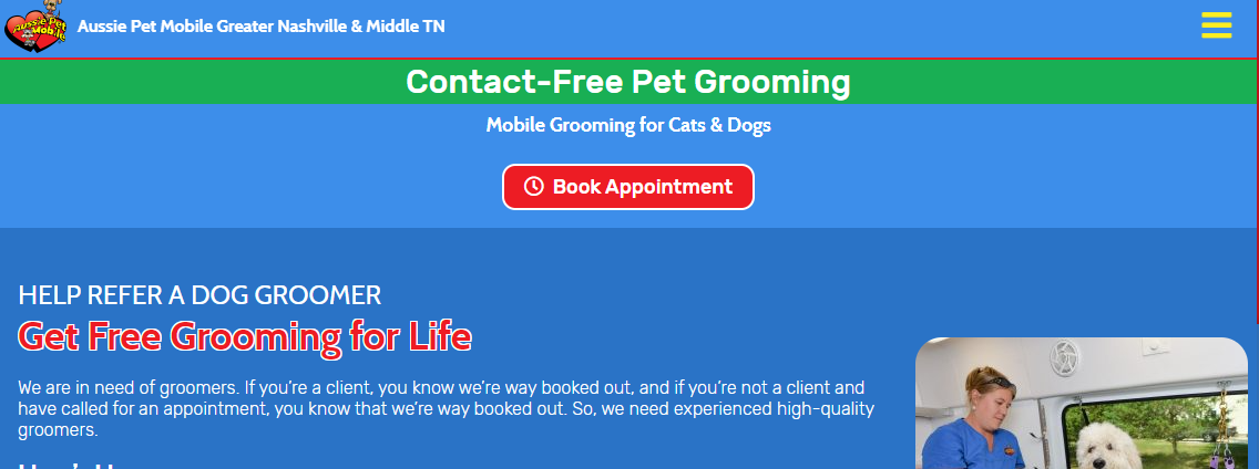 Aussie Pet Mobile dog grooming in Nashville, TN