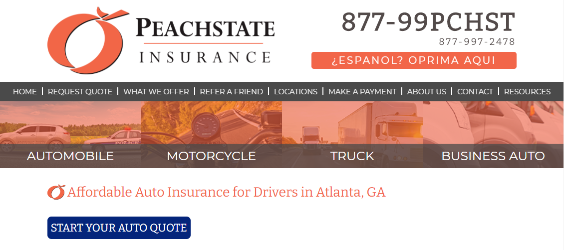 Peachstae Auto Insurance Atlanta, GA