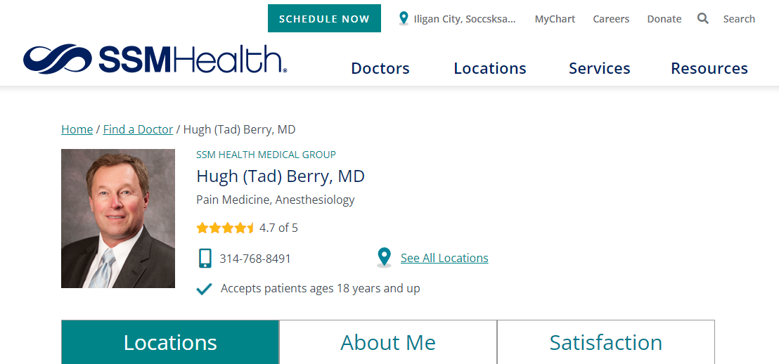 Hugh G. Berry, MD Pain Management Doctors in St. Louis, MO