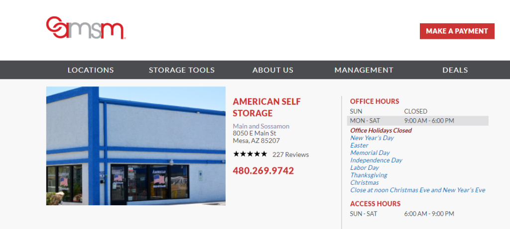 affordable Storage in Mesa, AZ