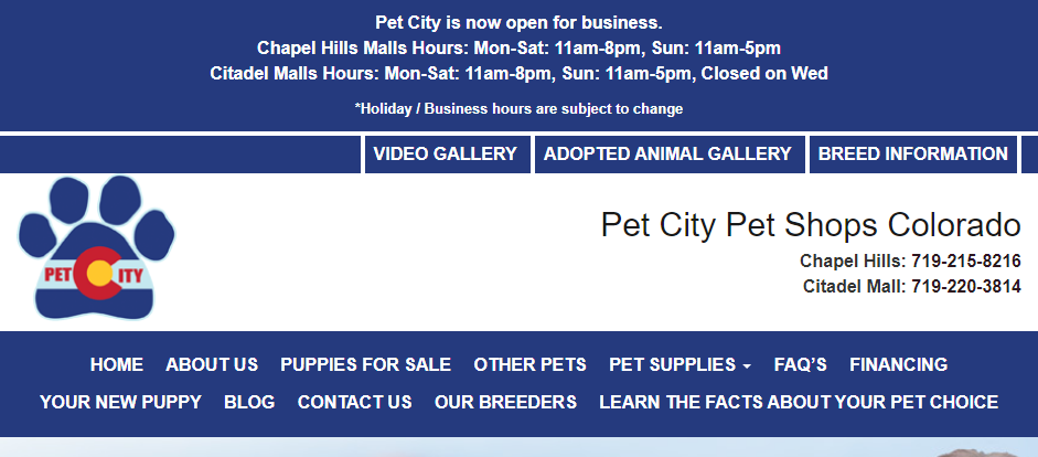 Known Pet Shops in Colorado Springs