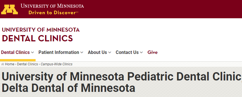 University of Minnesota Pediatric Dental Clinic