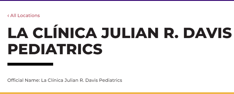 La Clínica Julian R. Davis Pediatrics