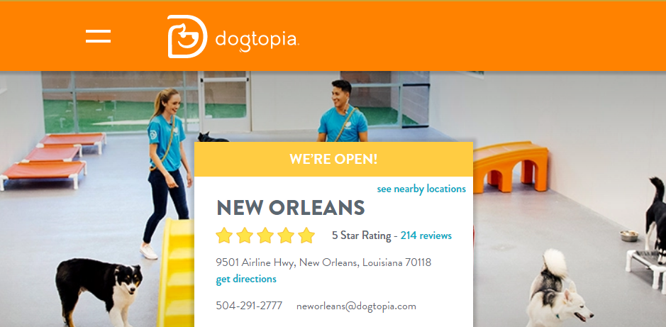 Known Dog Day Care Centers in New Orleans