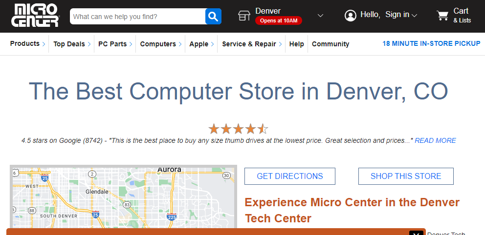 accommodating Computer Stores in Aurora, CO