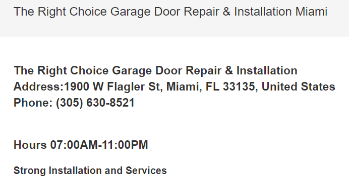 The Right Choice Garage Door Repair & Installation